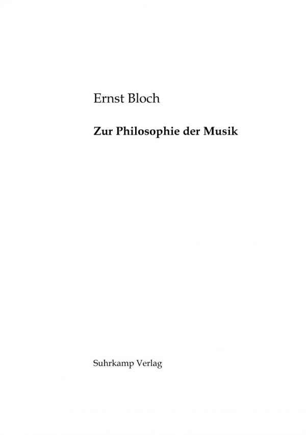 Zur Philosophie der Musik