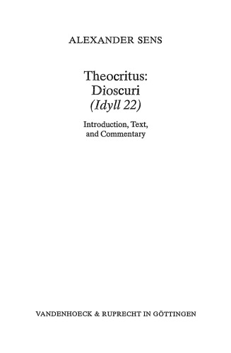 Theocritus, Dioscuri (Idyll 22)