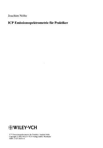 Icp Emissionsspektrometrie Fur Praktiker