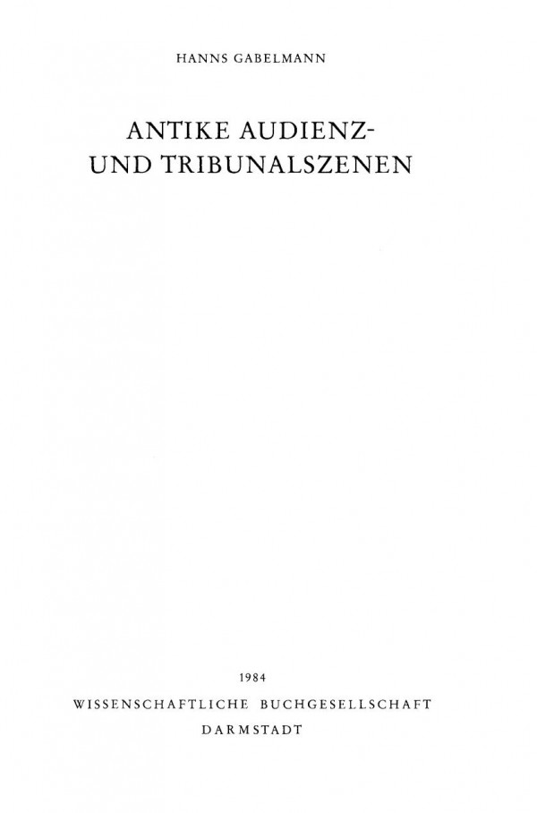 Antike Audienz- und Tribunalszenen