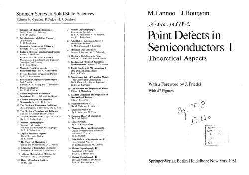 Point Defects In Semiconductors