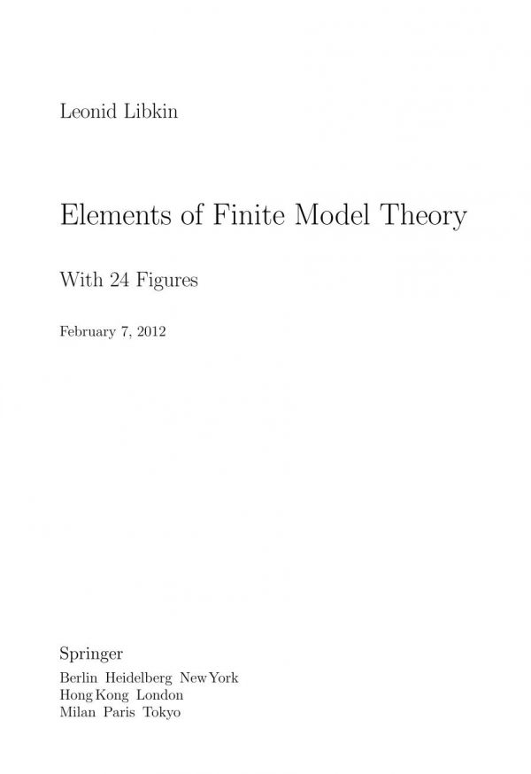 Elements of Finite Model Theory