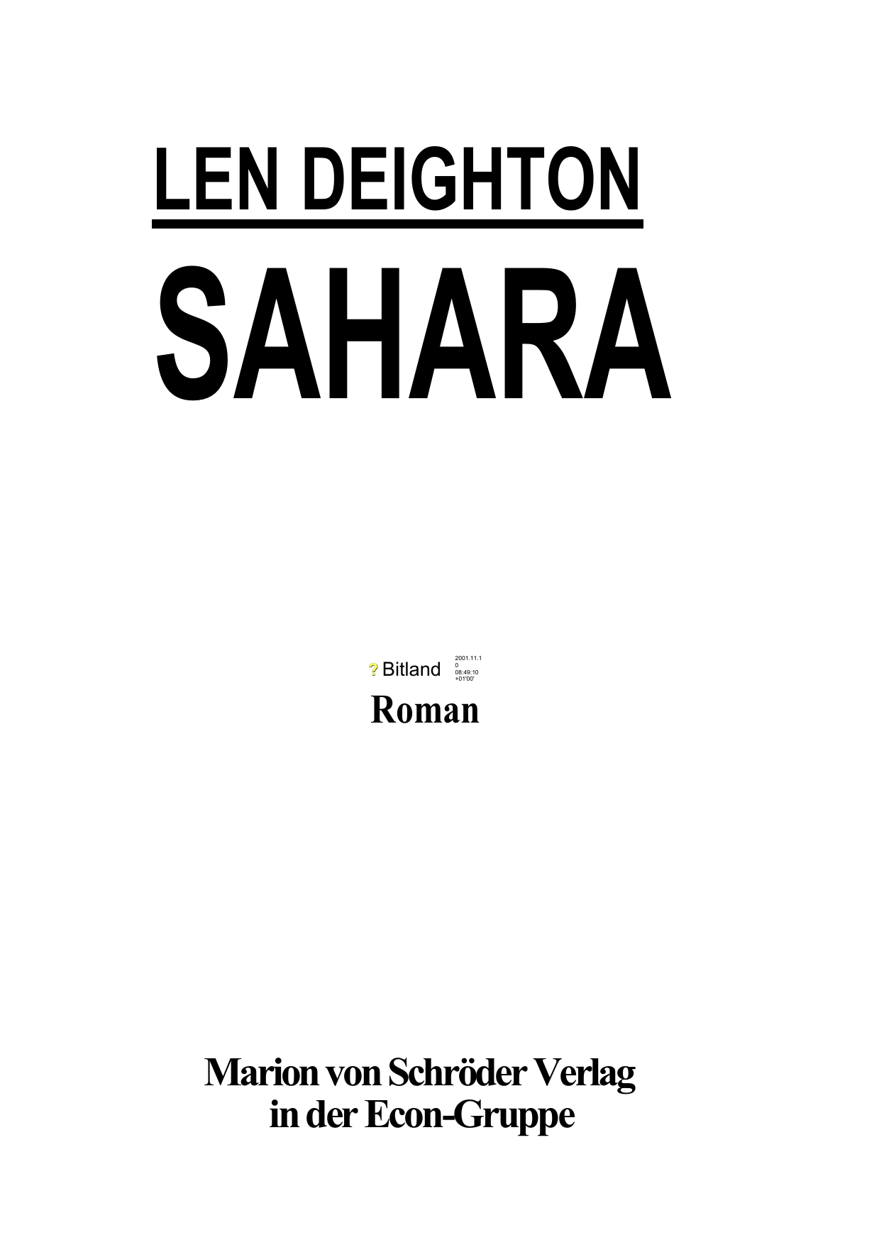 Sahara-Duell Roman