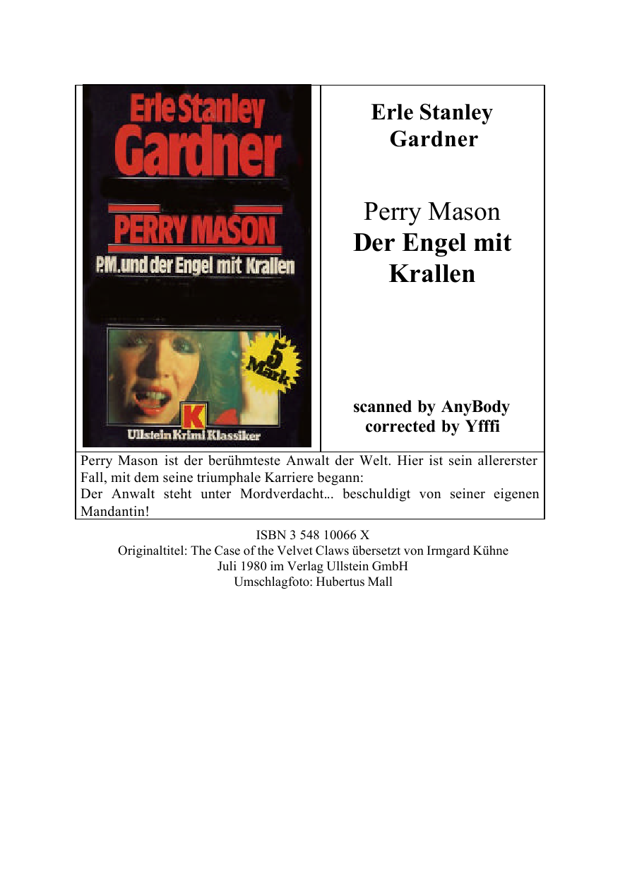 Perry Mason und der Engel mit Krallen klass. Krimi