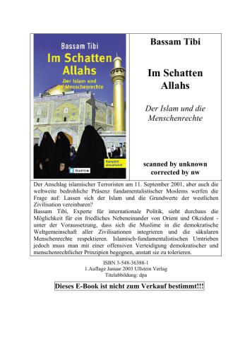 Im Schatten Allahs. Der Islam Und Die Menschenrechte