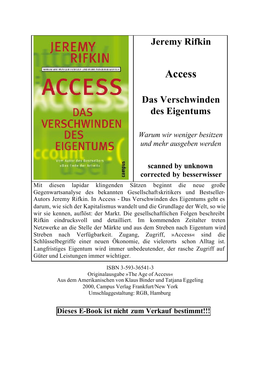 Access   Das Verschwinden Des Eigentums