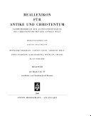 Reallexikon für Antike und Christentum : Sachwörterbuch zur Auseinandersetzung des Christentums mit der antiken Welt