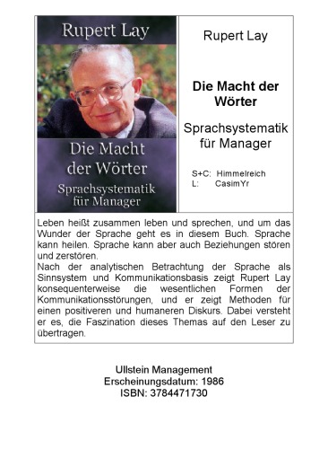 Die Macht der Wörter : Sprachsystematik für Manager