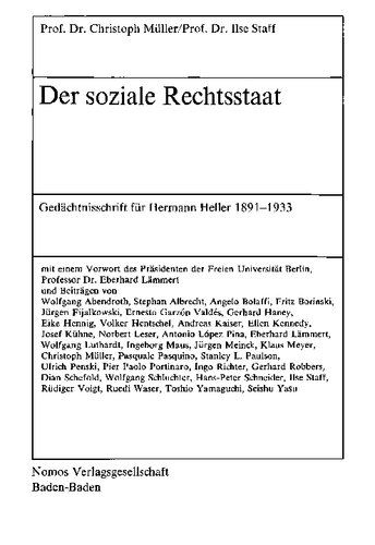 Der Soziale Rechtsstaat : Gedächtnisschrift für Hermann Heller 1891-1933