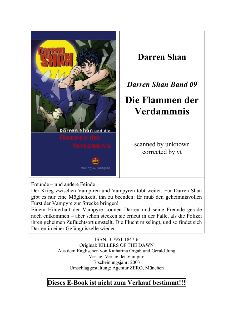 Darren Shan und die Flammen der Verdammnis