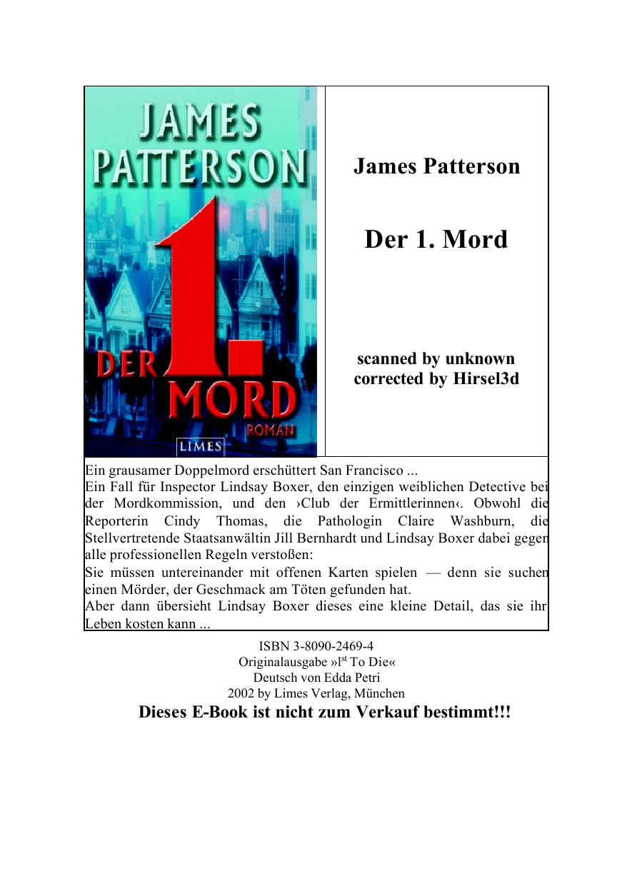 Der 1. Mord / 1st to Die