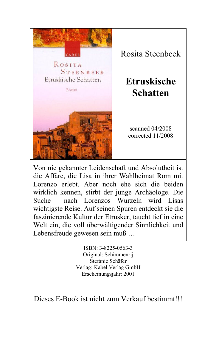 Etruskische Schatten : Roman