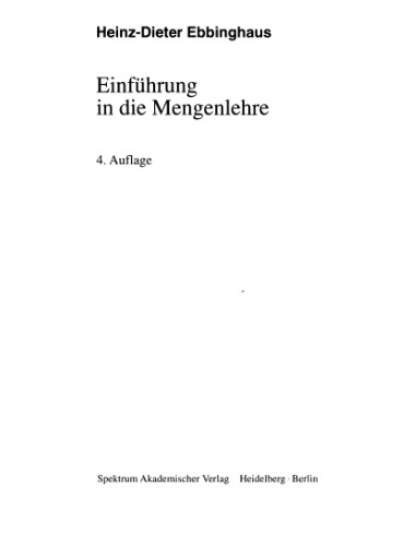 Einführung In Die Mengenlehre (German Edition)