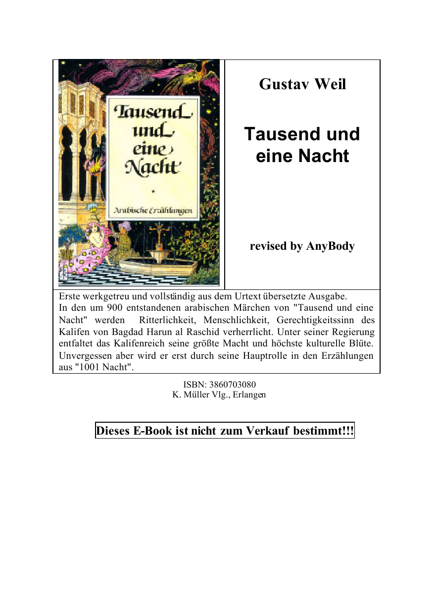 Tausendundeine Nacht. Arabische Erzählungen