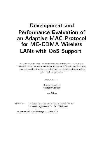 Development and performance evaluation of an adaptive MAC protocol for MC-CDMA wireless LANs with QoS support