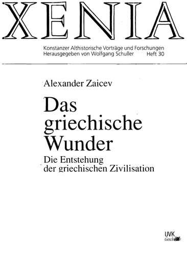 Das griechische Wunder : die Entstehung der griechischen Zivilisation