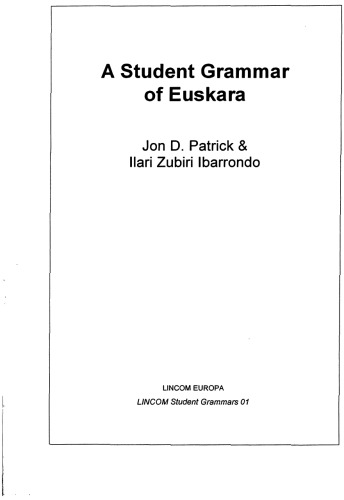 A student grammar of euskara