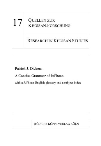 A Concise Grammar of Ju'hoan