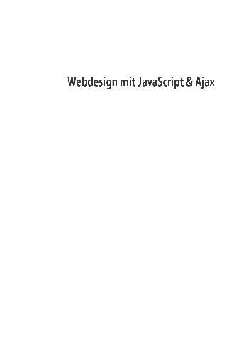 Webdesign Mit JavaScript &amp; Ajax