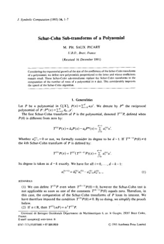 Journal of Symbolic Computation, Volume 16, issues 1-6 issue 1-6