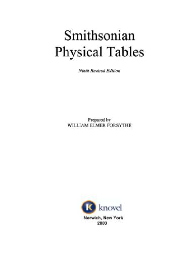 Smithsonian physical tables