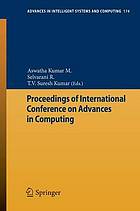 Proceedings of international conference on advances in computing