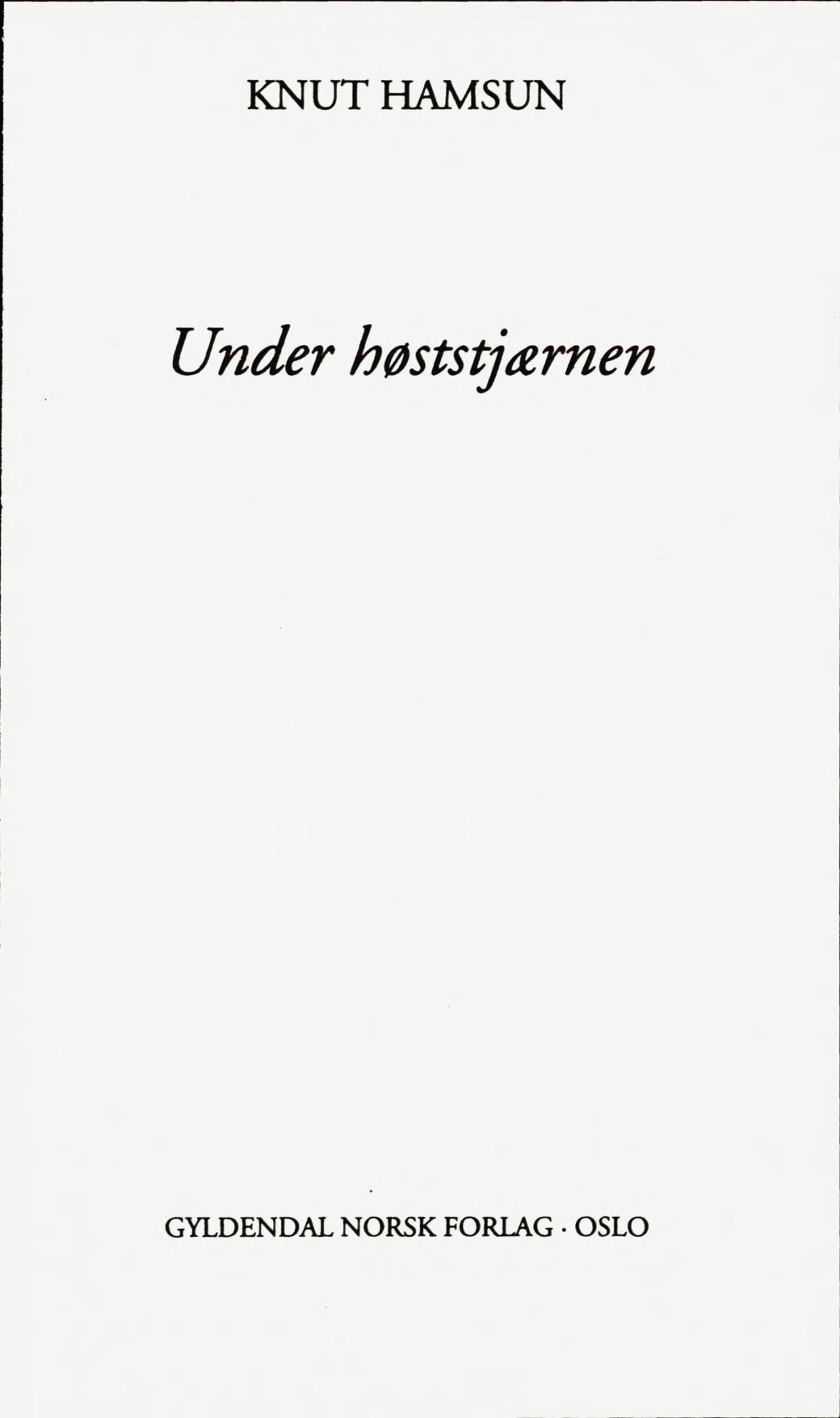 Under høststjærnen