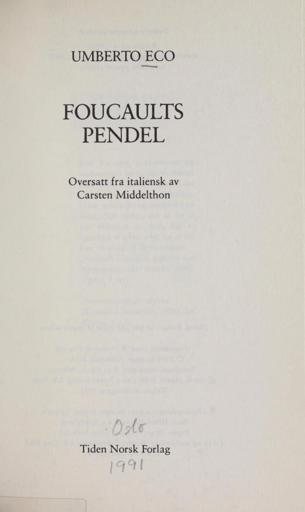 Foucaults pendel