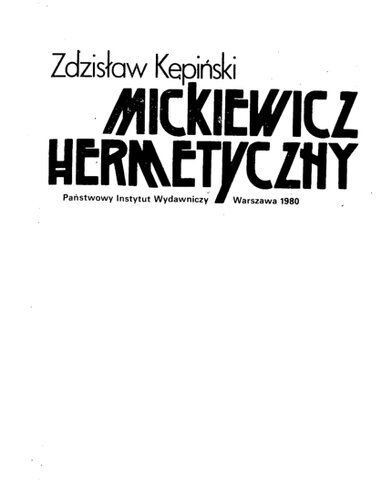 Mickiewicz hermetyczny