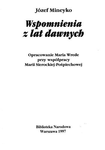 Wspomnienia Z Lat Dawnych