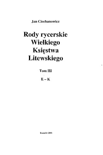 Rody Rycerskie Wielkiego Ksiestwa Litewskiego