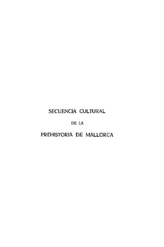 Secuencia Cultural de La Prehistoria de Mallorca