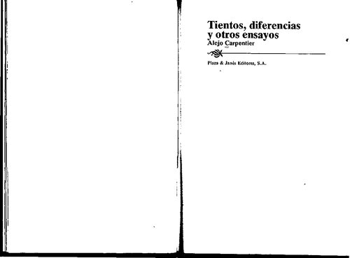 Tientos, diferencias y otros ensayos