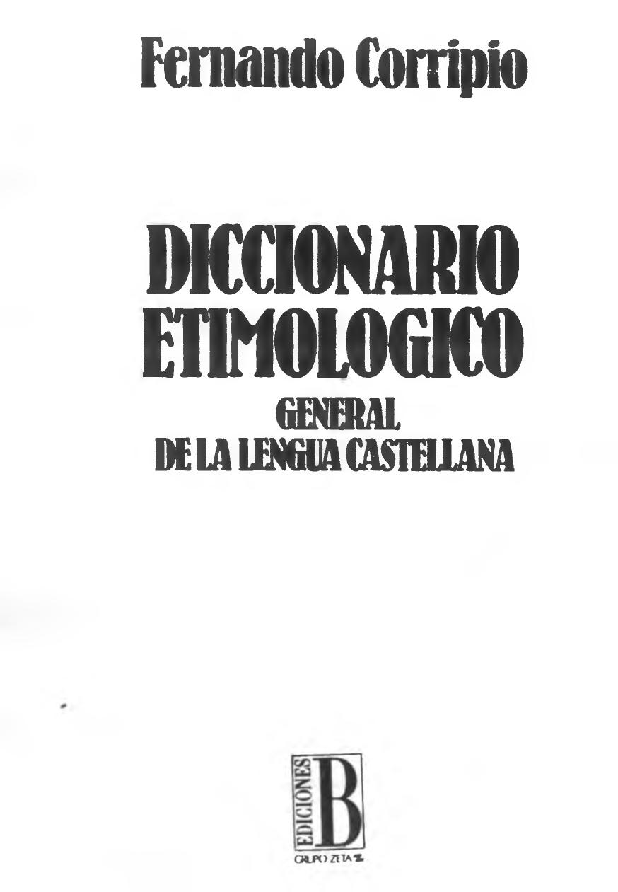 Diccionario Etimologico General de La Lengua Castellana