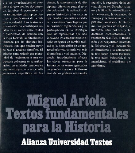 Textos Fundamentales Para La Historia/ Fundamental Text Of History (Spanish Edition)