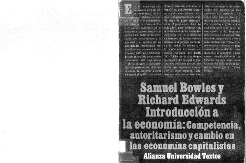 Introducción a la economía : competencia, autoritarismo y cambio en las economías capitalistas