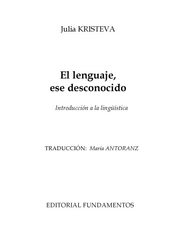 El lenguaje, ese desconocido