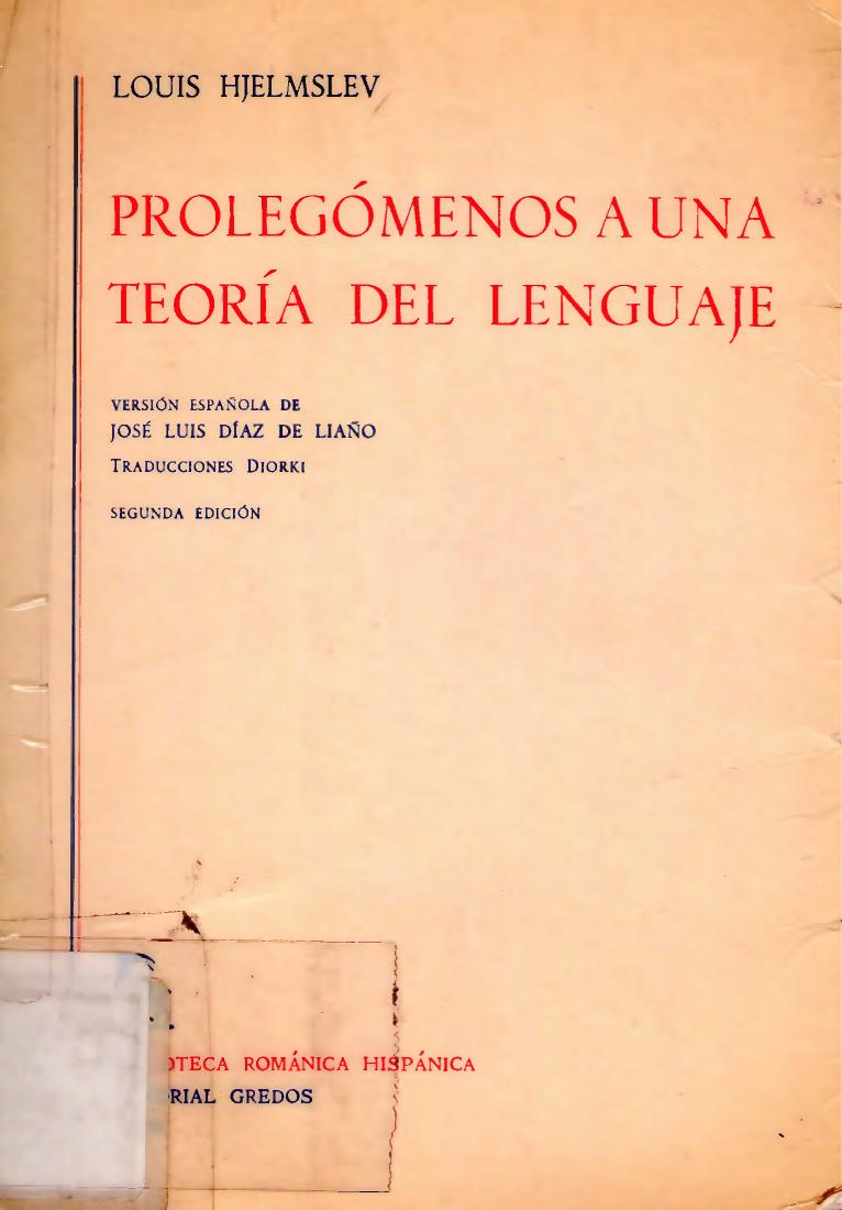 Prolegomenos a Una Teoria del Lenguaje