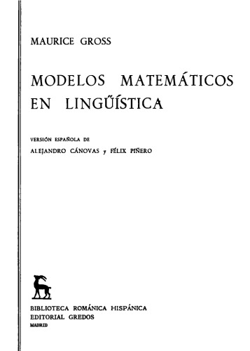 Modelos matemáticos en lingüística