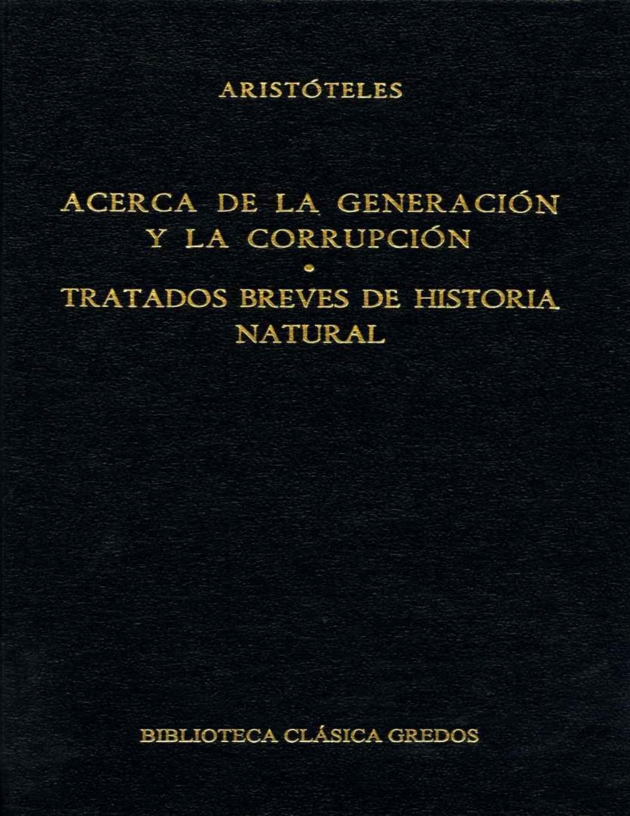 Acerca Generacion Y Corrupcion Tratados