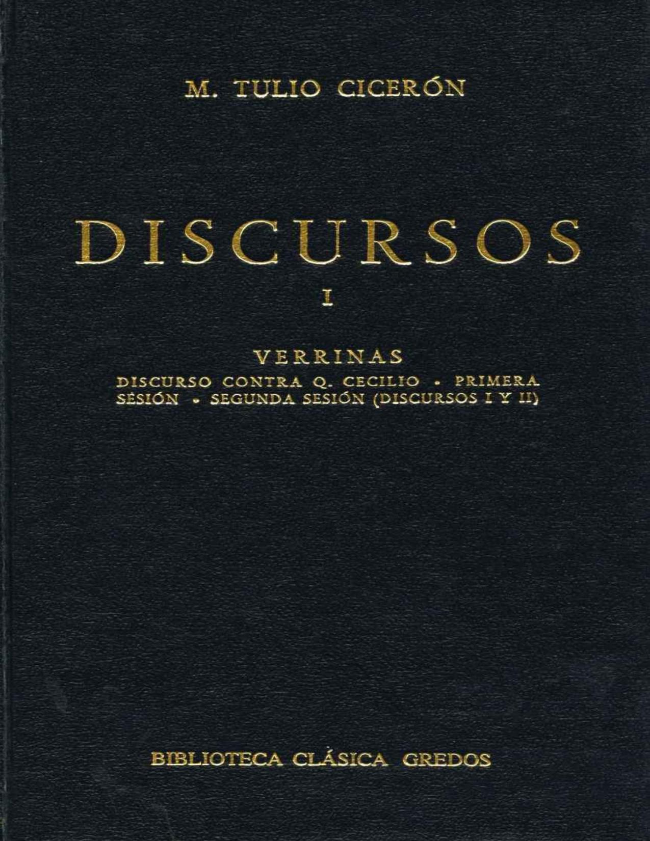 Discursos. I, Verrinas
