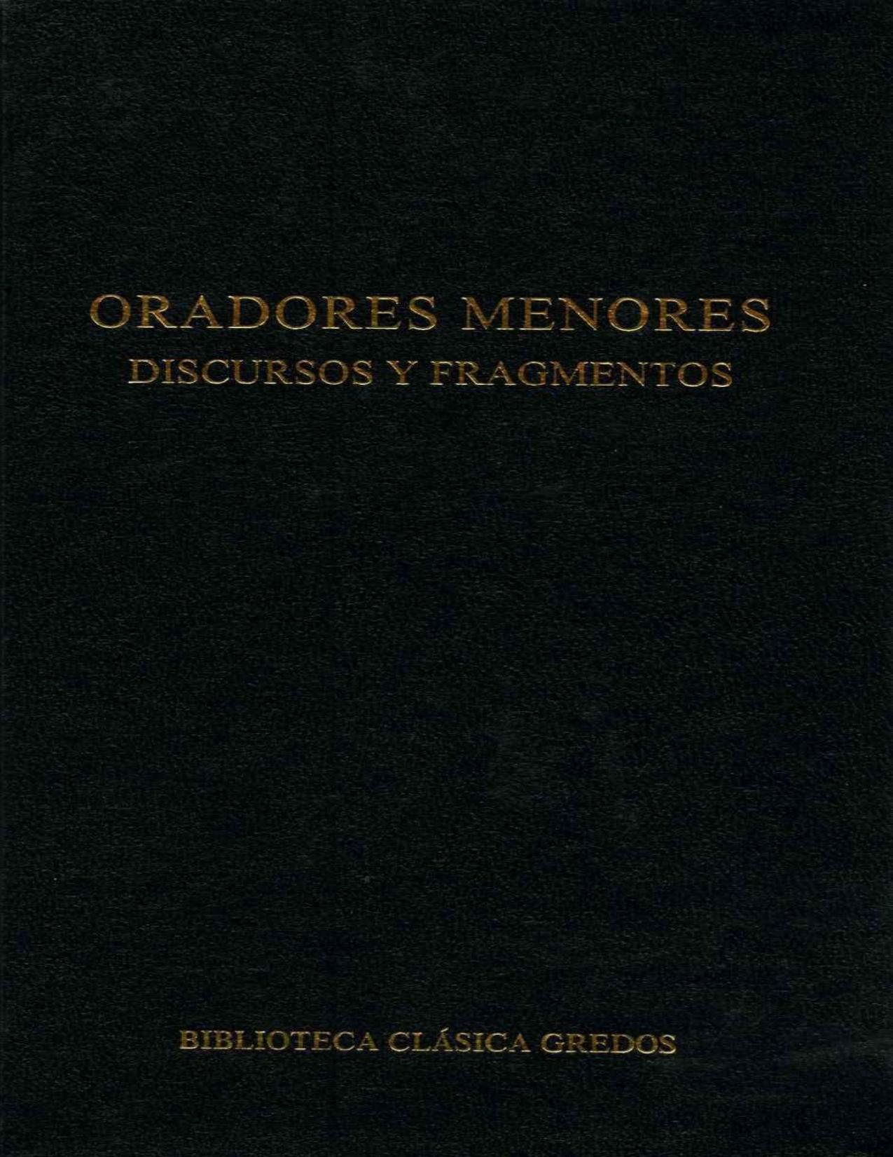 Oradores menores : discursos y fragmentos