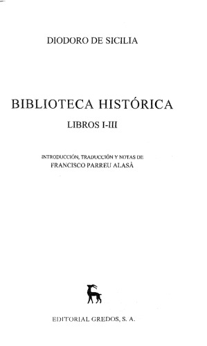 Biblioteca histórica. Libros I-III