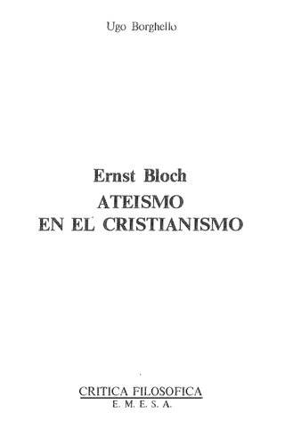 Erenst Bloch : Ateismo en el cristianismo