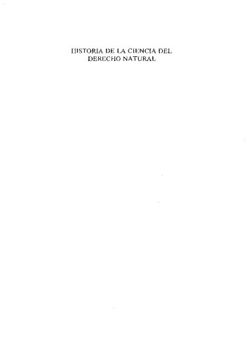 Historia de la ciencia del derecho natural (Manuales (Universidad de Navarra. Facultad de Derecho))