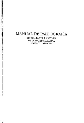 Manual De Paleografia / Manual Of Paleography