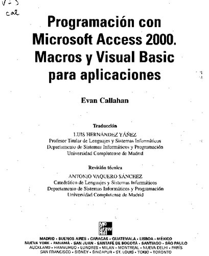 Programacion Con MS Access 2000 [With CDROM]