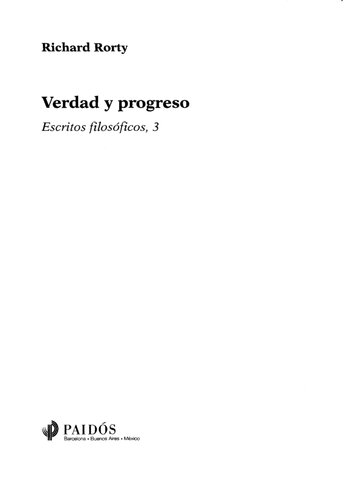 Verdad y progreso : escritos filosóficos 3