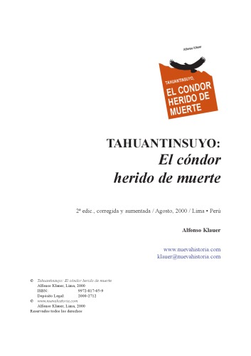 TAHUANTINSUYO: El cóndor herido de muerte. Historia precolombina  de los Incas  Spanish