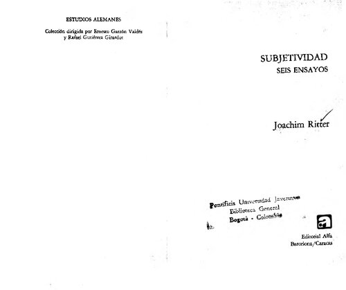 Subjetividad : seis ensayos